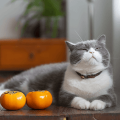 猫は柿を食べられる？安全な与え方・適量と種や皮の注意点