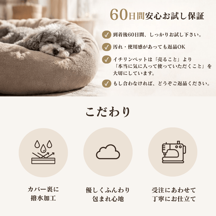 【北米進出記念特別価格】カフェモカ限定！プレミアムマシュマロクッションベッド　※発送は12月24日頃から順次